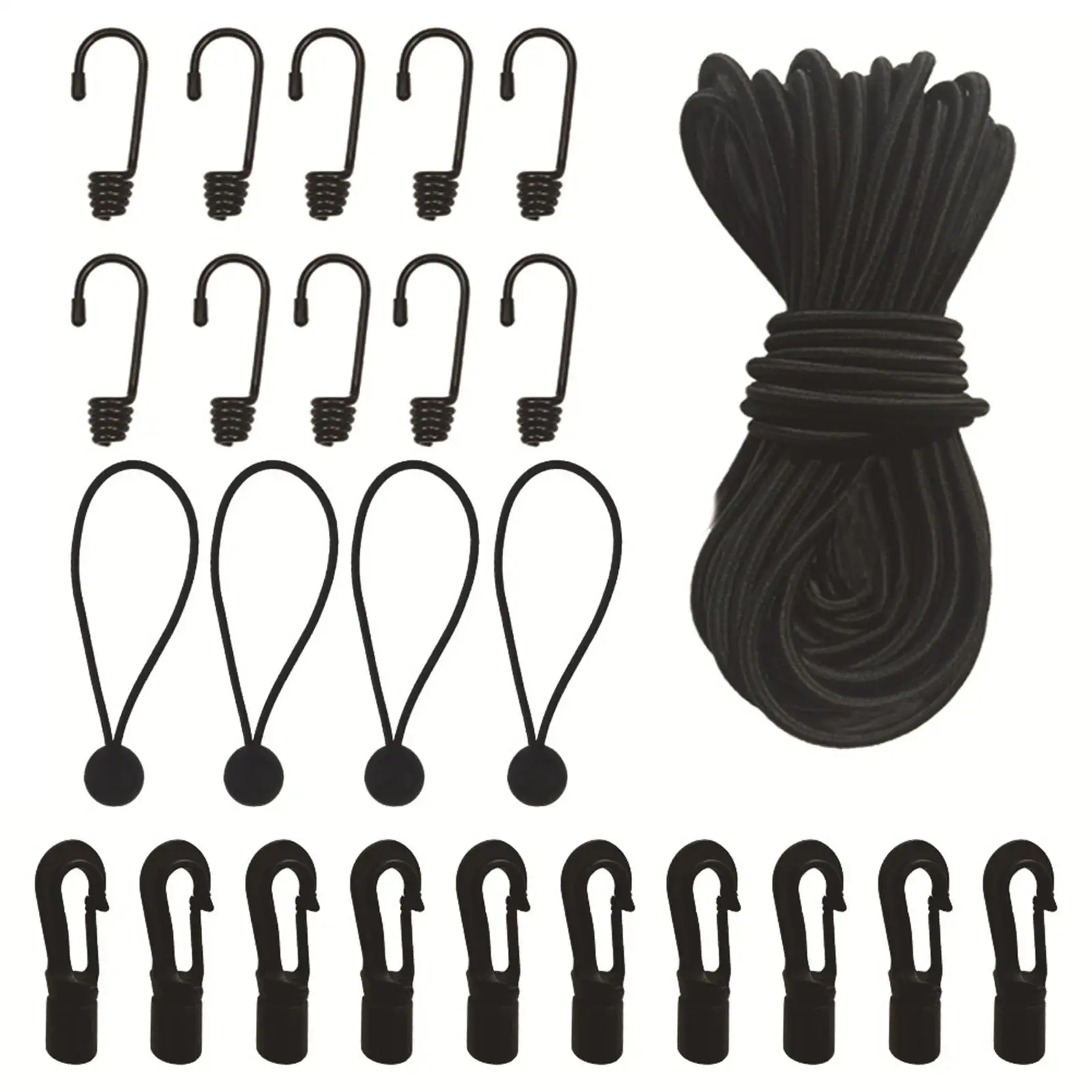 Elastic Bungee Shock Cord Canopy Tarp Cord Elastic Rope for Outdoor Activities Fitness Exercise Water Sports Camping