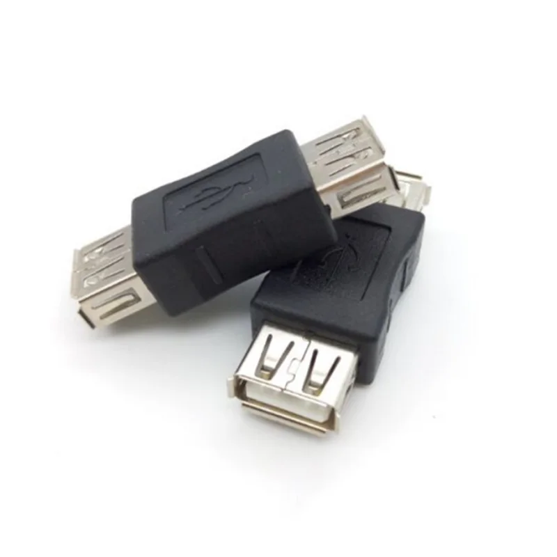 2pcs Practical Computer Cables Mini Convertor Safety USB 2.0 Female To Female Connector Adapter  Accessories