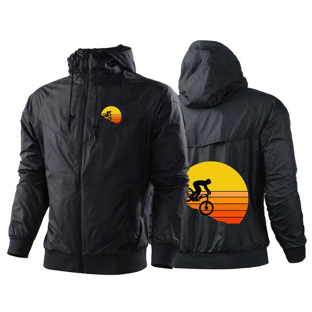 2026 Sports bike enthusiasts Print Spring And Autumn Men's New Five-Color Windbreaker Ordinary Zipper Designe Coat Tops