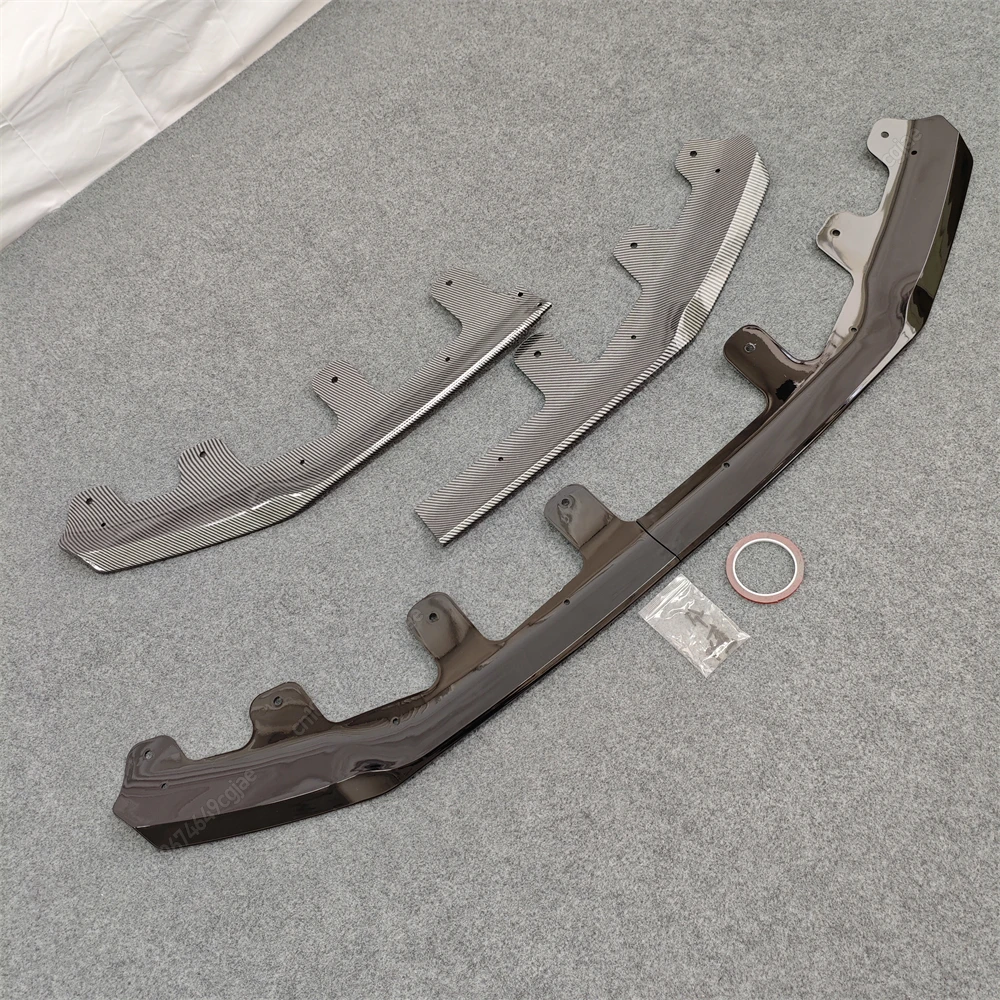 المصد الأمامي الشفاه منحرف الفاصل الذقن الناشر سبويلر ضبط لسيارات BMW X1 U11 iX1 M-Sport 2022-2025 ABS مجموعات الجسم الأسود اللامع