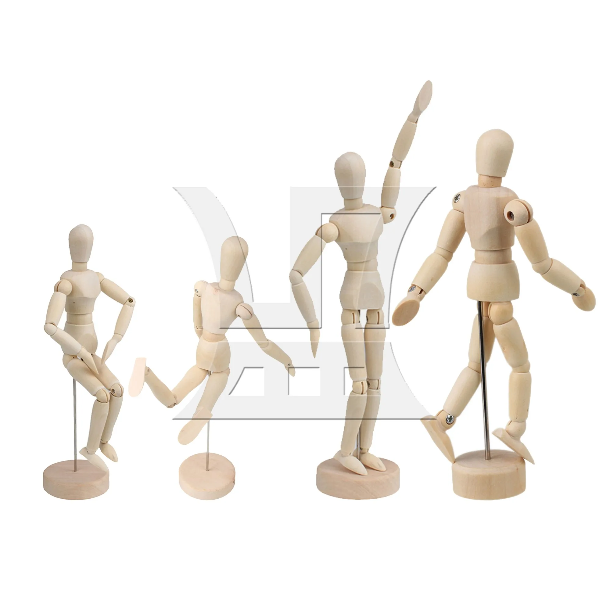 

Деревянный манекен человека, модель для рисования с основанием, 4 шт., 8/4, 7/12/5, 5 дюймов