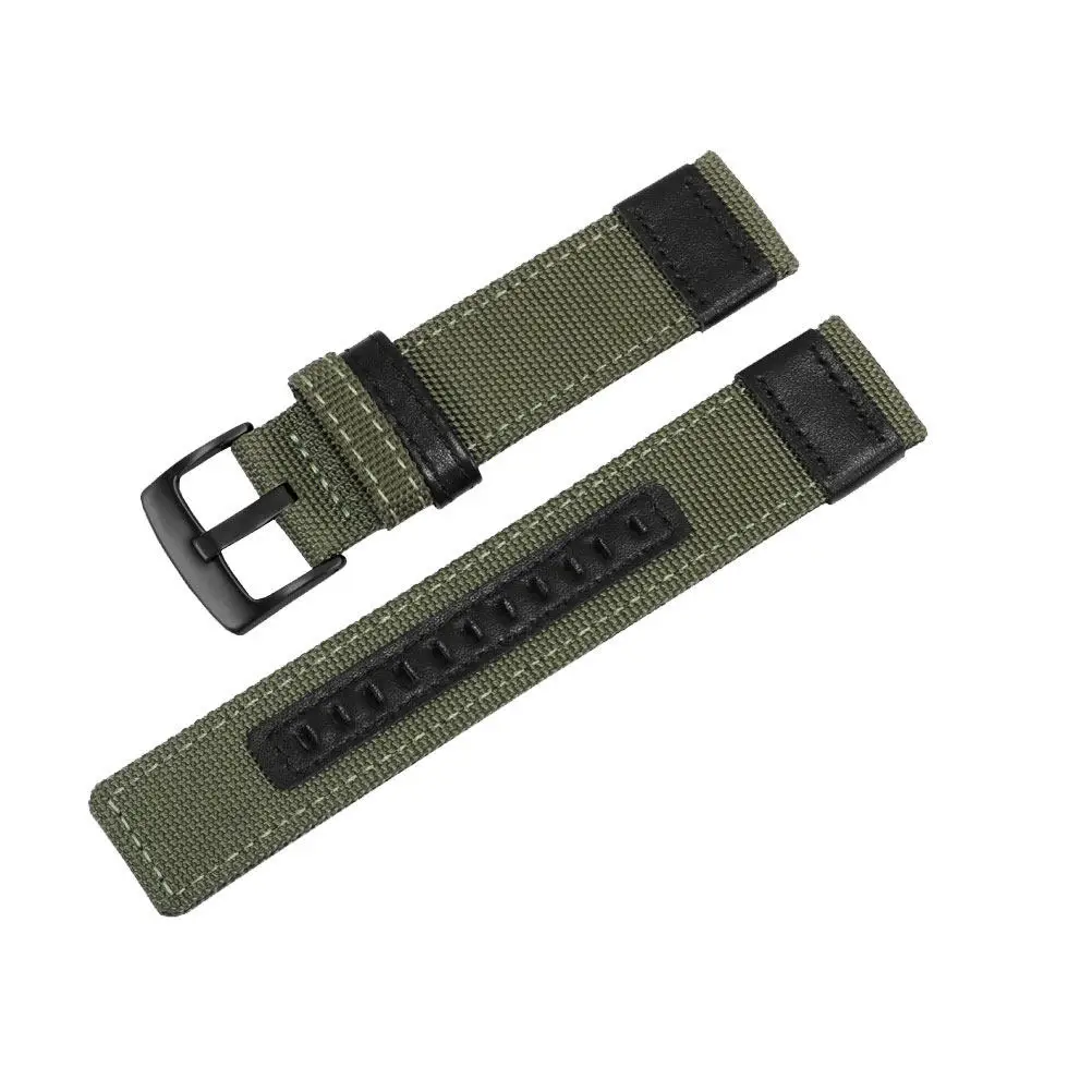1Pcs Army Green Watch Band 22Mm Canvas Strap Replacement Comfortable Smooth Texture for Men Women Ideal Gift for Family Friends