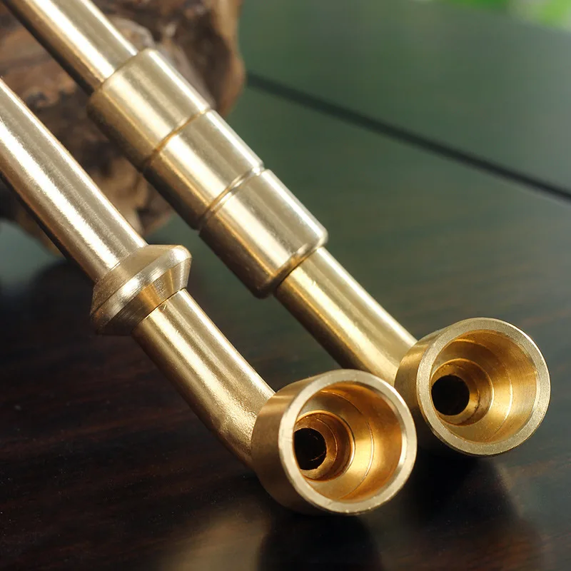 أنبوب تبغ نحاسي مع فلتر معدني أنبوب تدخين كلاسيكي هدية للرجال