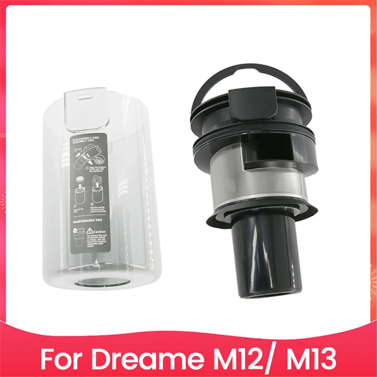 A97G High Efficiency Multi Cone Cyclone Components and Dust Bin for M12 M13 Vacuum Cleaner Accessories Replacement