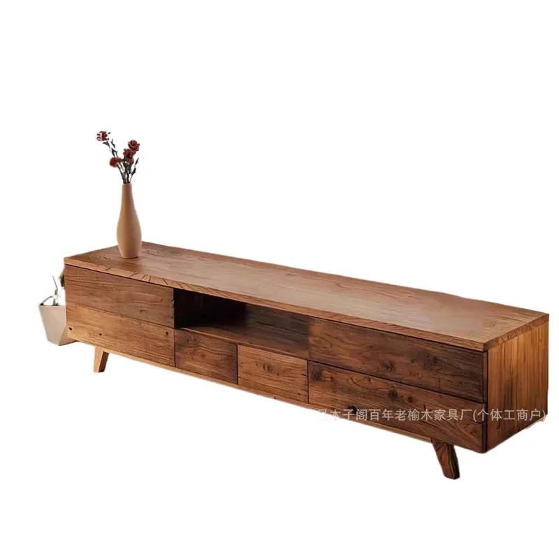 for Medieval Old Elm TV Cabinet B&B Hotel Locker Small Apartment Household Living Room Floor to Ceiling Storage