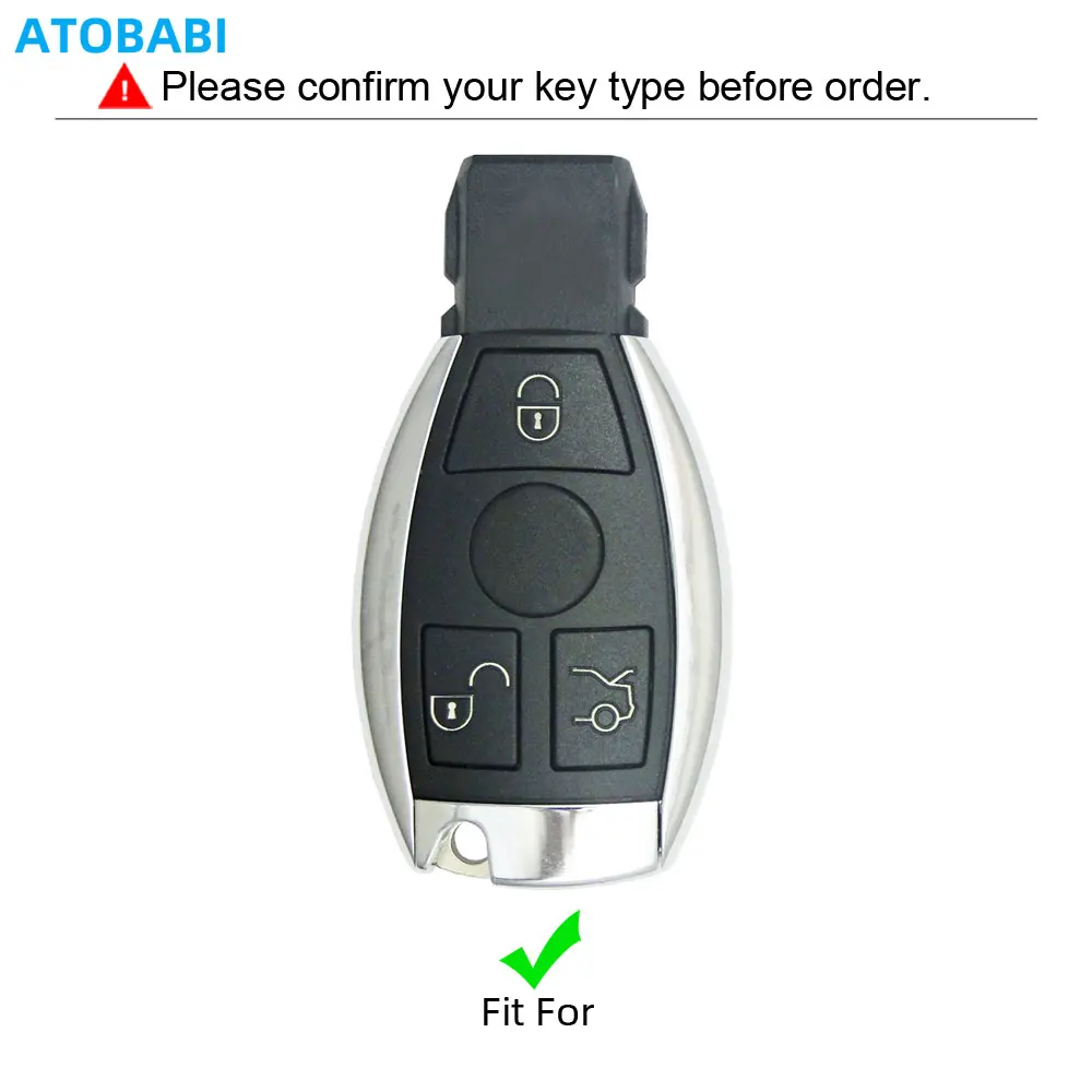 Leather Car Key Case For Mercedes Benz W204 W210 W211 C350 CL550 E200 E350 E550 ML350 ML450 Smart Remote Fob Protector Cover Bag