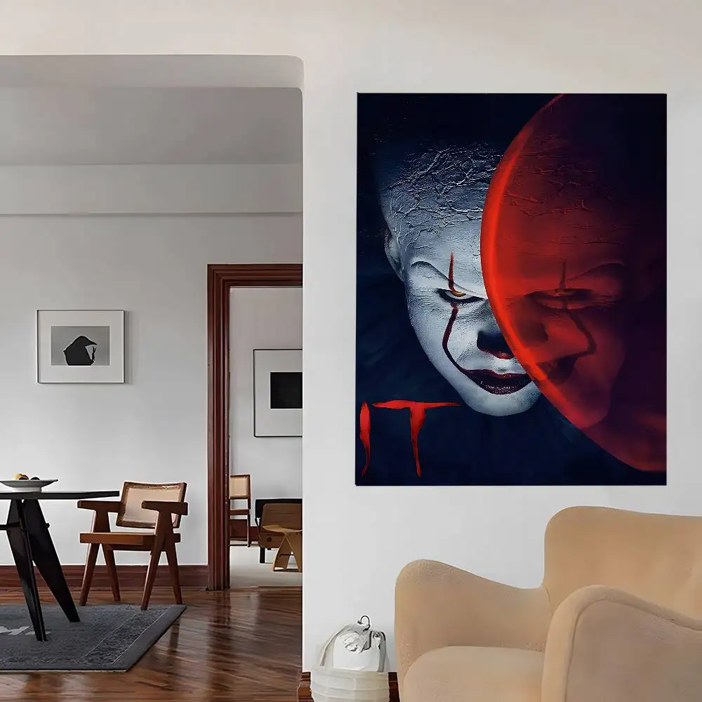 فيلم الرعب It P-Pennywise مهرج أنيمي الكرتون نسيج الهبي زهرة جدار السجاد النوم ديكور ديكور فني للمنزل