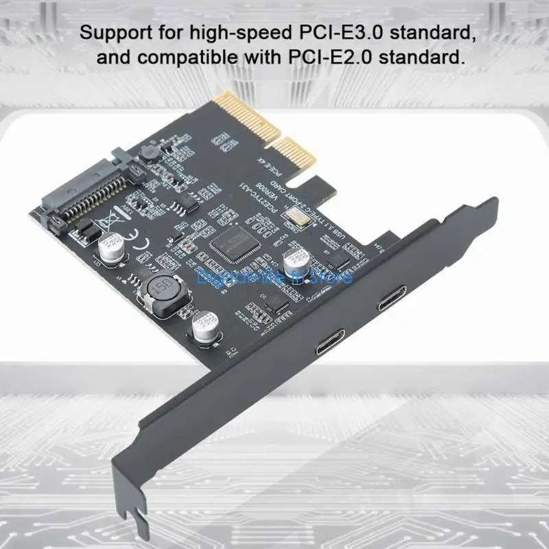 

E06D Dual Type-C PCIE 4X Connector Adapter PCI-E Expansion Card for Windows7/8/10/11