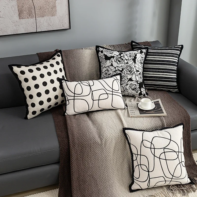Polka Dot 30x50/45x45cm Sofa Throw Pillow Cover Car Stripe Cushion Cover Modern Pillowcase Used for Bed Chair Car Home Decor