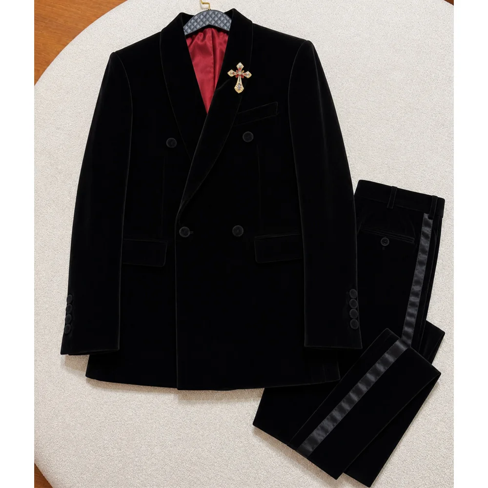 

Black tuxedos For Men Black Suits 2 Pieces Customized Elegente High Quality Slim Fit Men Suit For Wedding Groom Business
