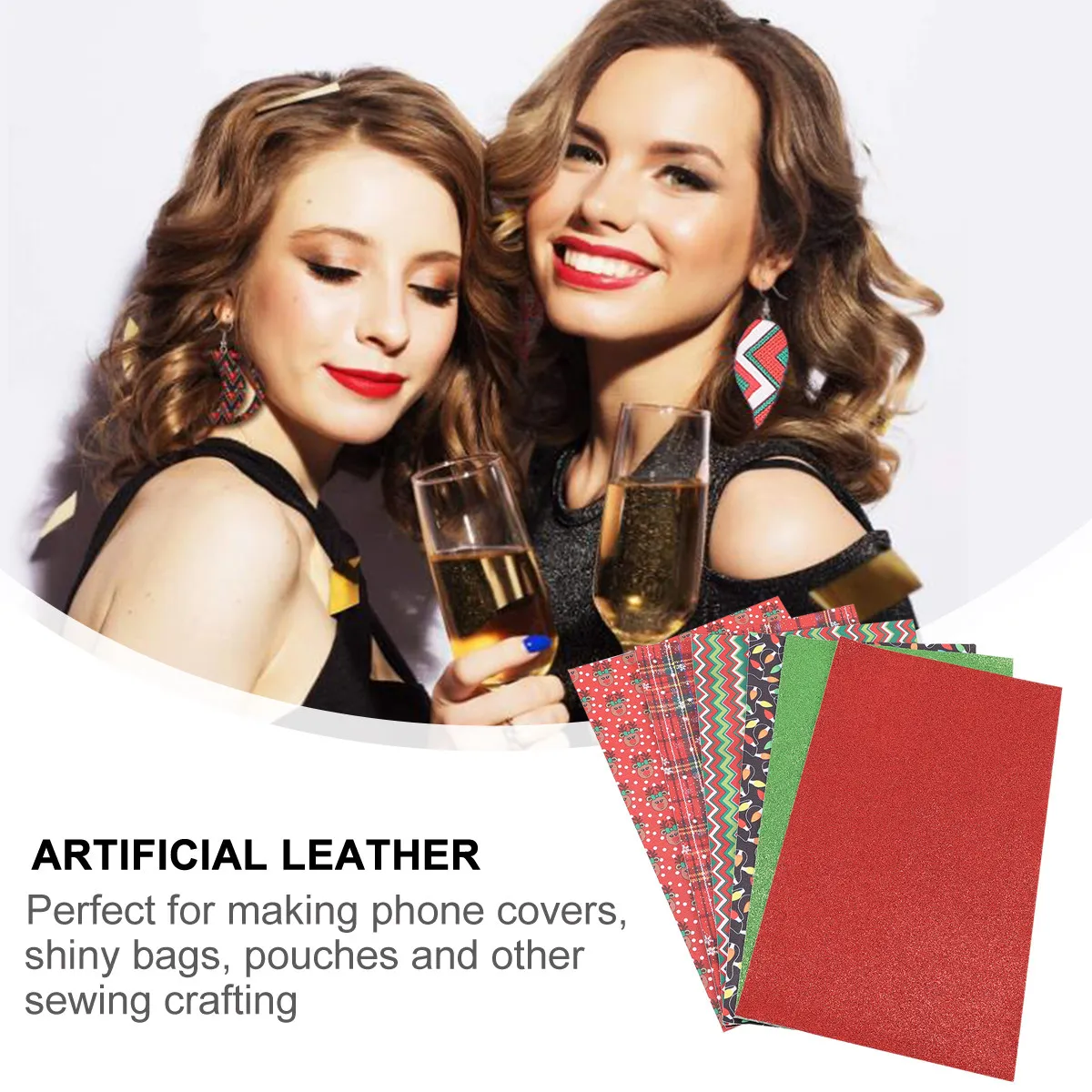 christmas faux sheet artificial sheet fabric sheet printed sheet DIY jewelry accessories - view 5