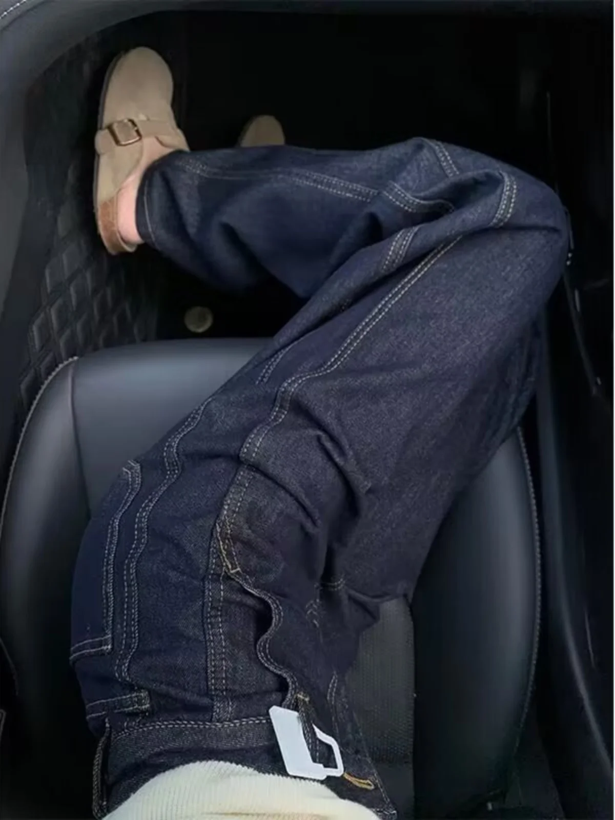 

Джинсы Deep Blue Denim Knife, широкие, женские, осенне-зимние, в американском стиле Cleanfit, прямого кроя, облегающие, повседневные