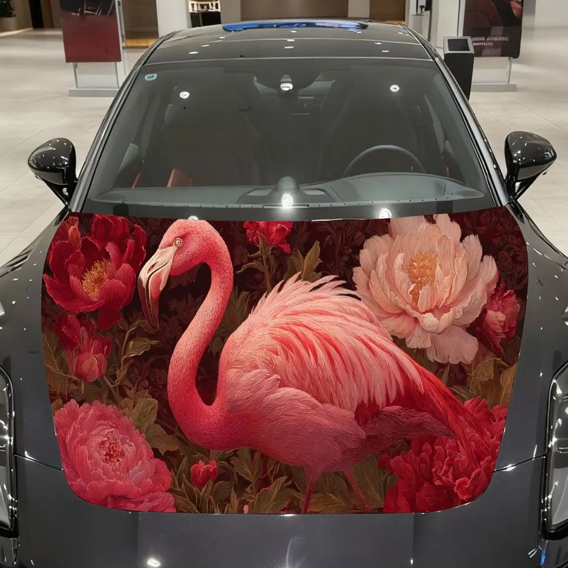 

Pink Firework Flamingo Car Hood Vinyl Stickers Car Surface Protection Decal Car Decoration Cover Vinyl Wraps Waterproof Self-adh