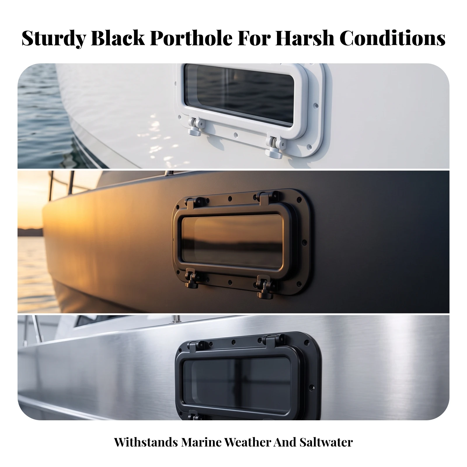 Marine Porthole Window Watertight Rectangular Porthole Replacement Window Water-Tight
