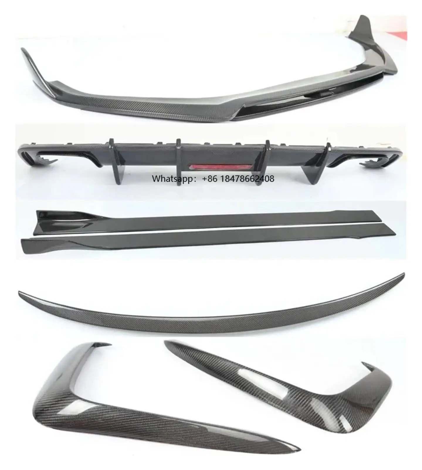 

Best Sale Car Real Carbon Body Kit A5 Sline S5 Front Lip Rear Diffuser Side Skirt Spoiler Kit for A5 S5 B9 2017 2018 2019