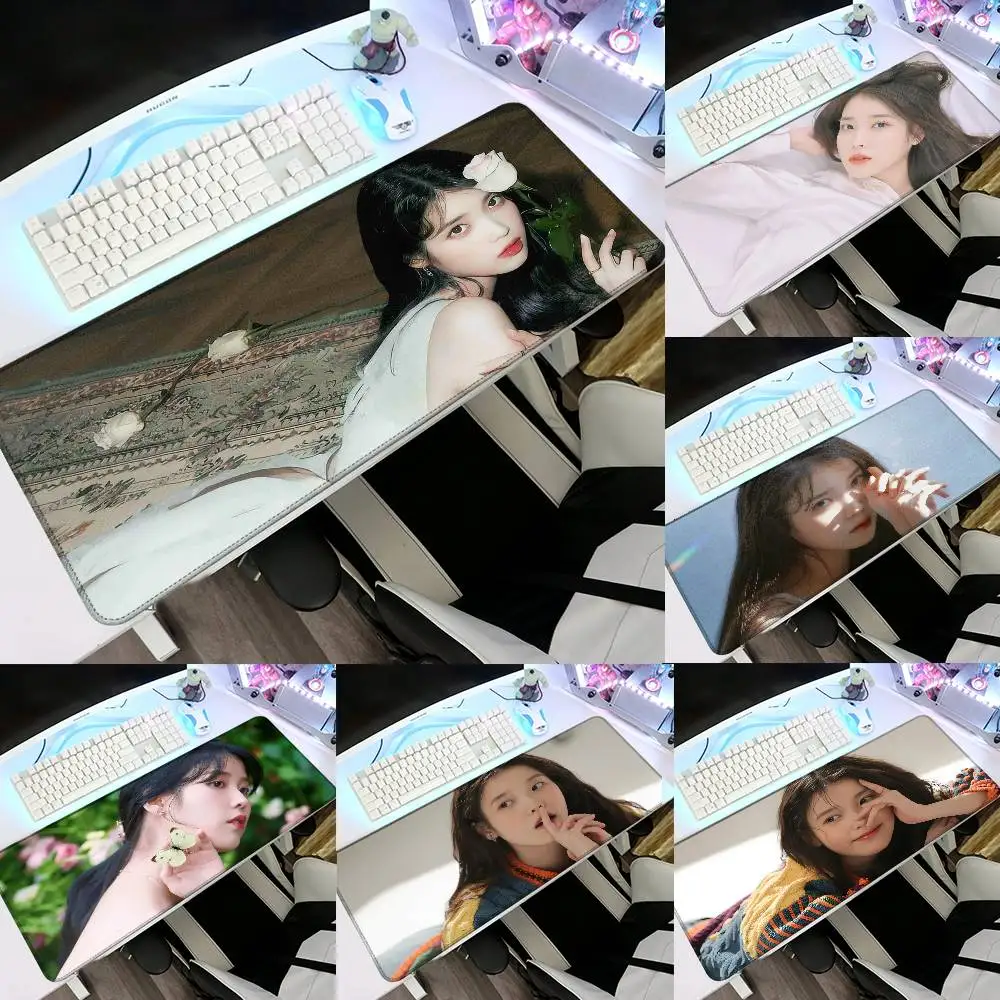Korean Singer IU Mouse Pad Rubber Thicken Overlock Gaming Table Mat Office Computer Keyboard Pad PC Mousepad