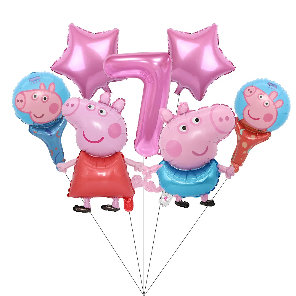 Cartoon Rosa Peppa Pig Geburtstagsparty Dekorations-Set George Pig Partyzubehör Teller Kindergeburtstag Geschenke Babyparty – Detail 8