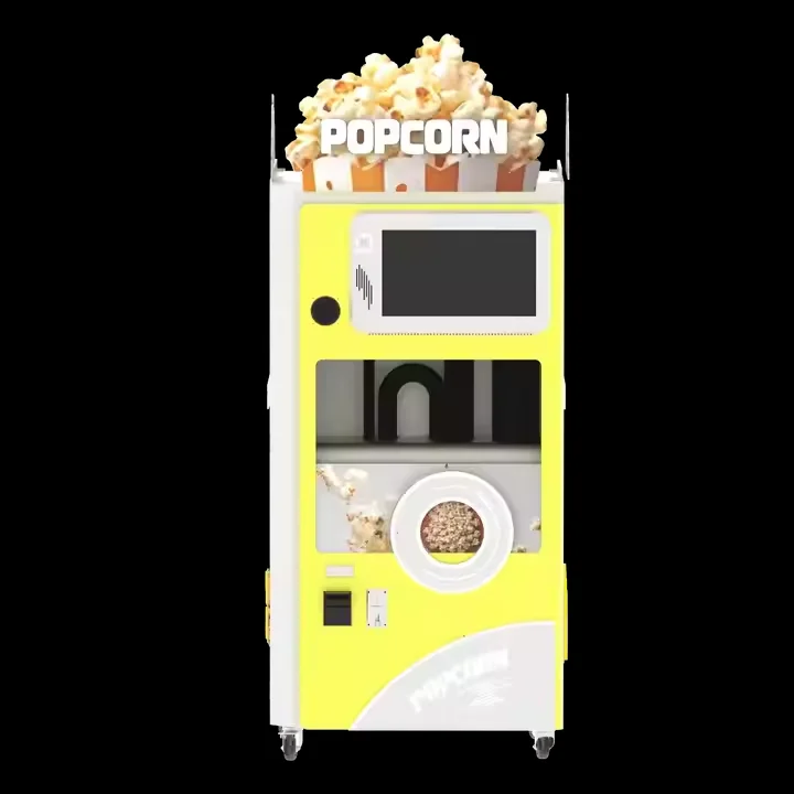 FOODLINE Low MOQ Popcorn Vending Kiosk Anti-block Corn Feeding Hopper Indoor Entertainment Snack Processing Unit
