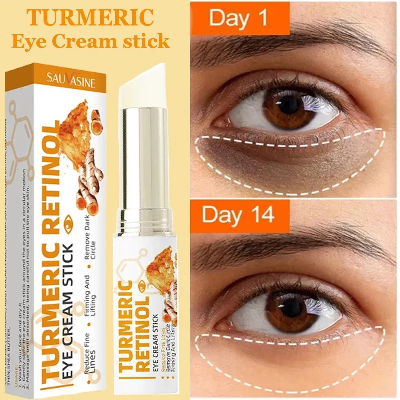 Turmeric Remove Dark Circles Eye Cream Stick Anti-Wrinkle Fade Fine Lines Anti Eye Bags Puffiness Lift Firming Brighten Eye Care