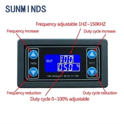 1pcs 1Hz-150Khz Signal Generator Module Adjustable PWM Pulse Frequency Function Generator Duty Cycle TTL LCD Display 5V XY-LPWM