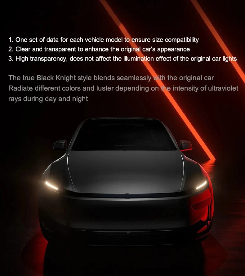 For Tesla Model Y Juniper Headlight Film Clear / Smoked Black TPU Invisible Film For New Model Y 2025 Tail Light Protective Film