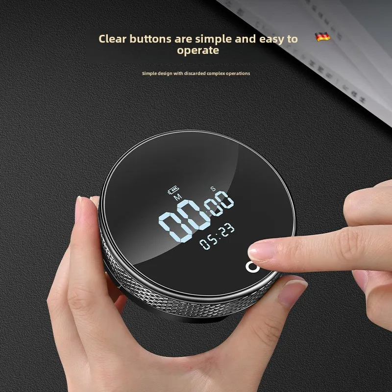 USB Rechargeable Rotary Timer Electronic Timer Magnetic Kitchen Baking Student Time Countdown Manager