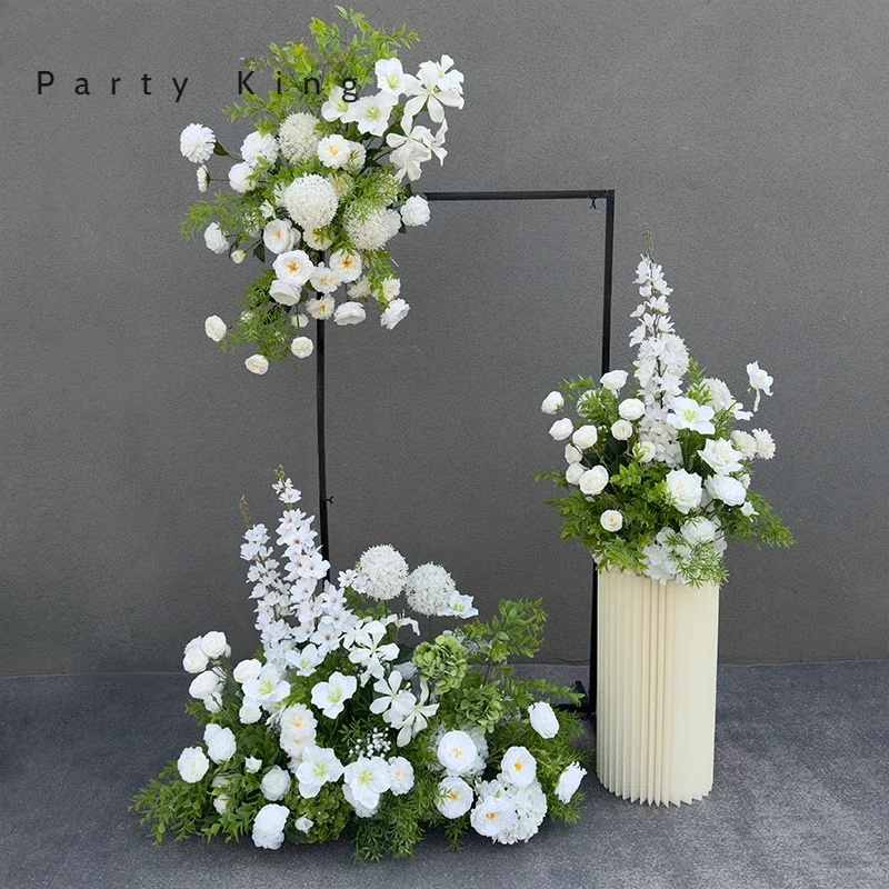 Mori Department Artificial Flowers Outdoor Wedding Decoration Hanging Flower Row Welcome Sign Road Lead Ball Background Props