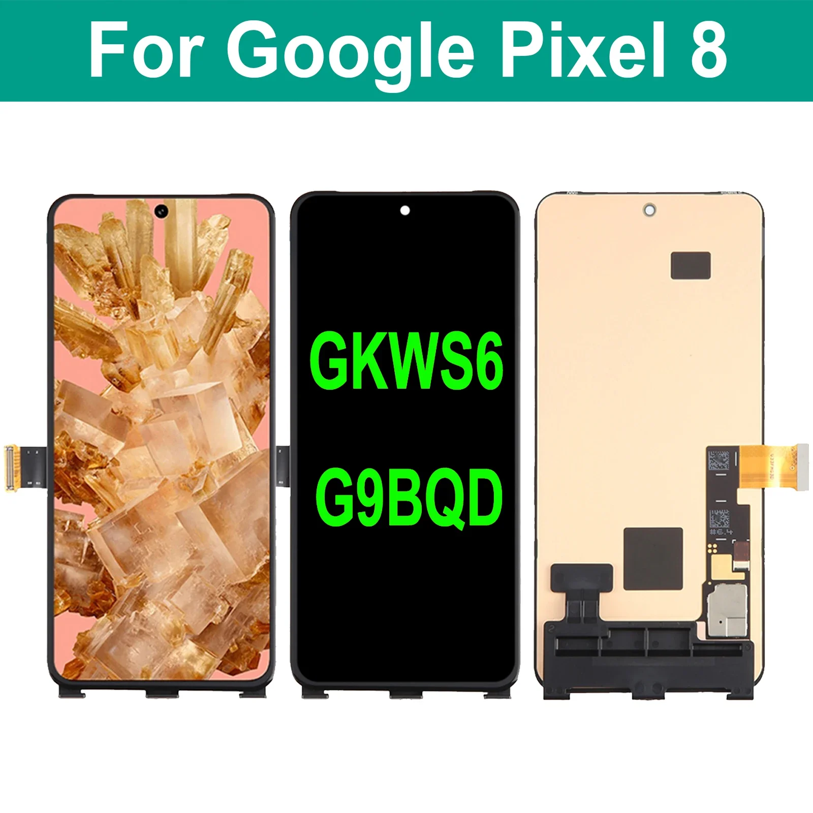 

OLED For Google Pixel 8 GKWS6 G9BQD GA04851-US GZPFO GPJ41 LCD Display Touch Screen Digitizer