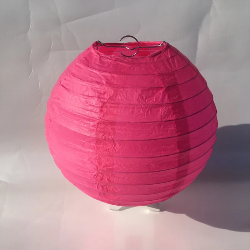4/6/8/10/12/14/16 Inch Rose Red Round Chinese Paper Lantern Shopping Mall Event Decoration Wedding Party Hanging Lamp