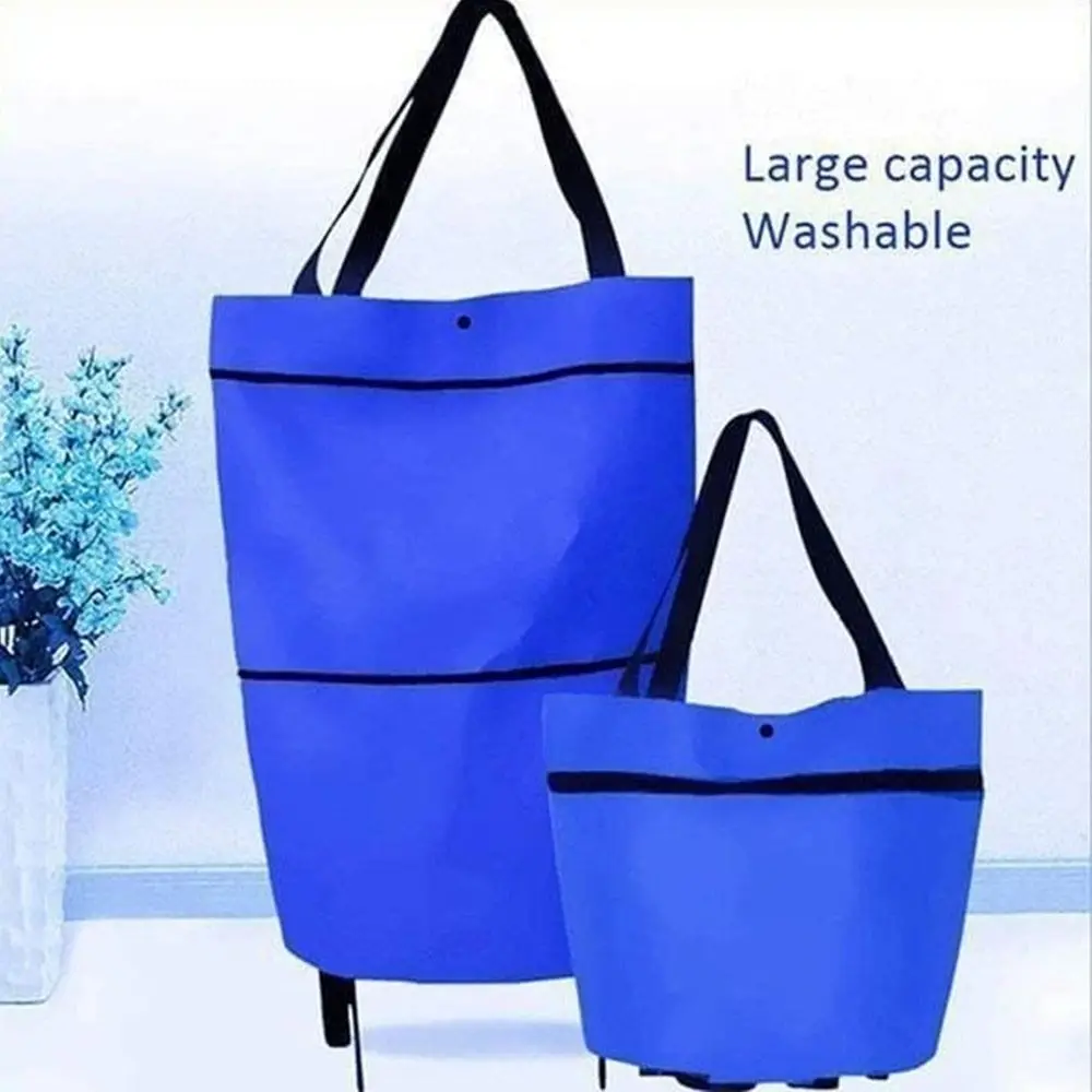 New Foldable Shopping Trolley Wheeled Handheld Carrying Shopping Bag Portable Grocery Shopping Cart Home Use