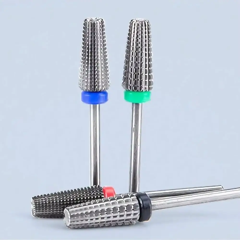 1 or 5pcs/set Tungsten Carbide Electric Nail Drill Bit Set - 3/32in Shank, Electric File Manicure Drills Accessories, 3-in-1 Bit