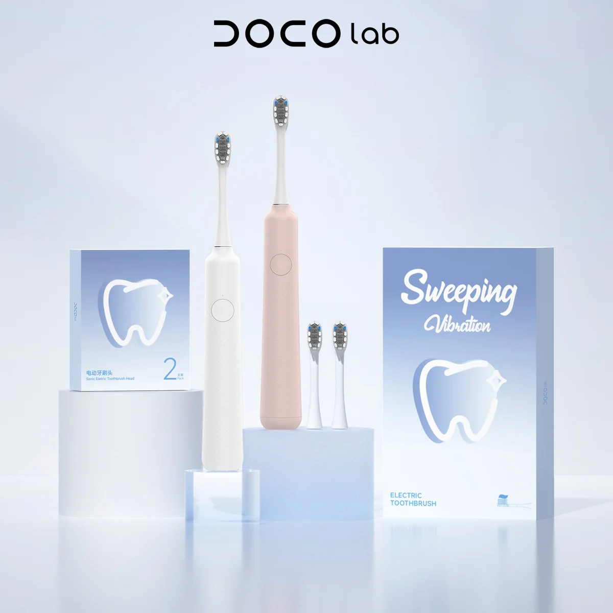 Electric Toothbrush DOCO Sonic Vibration Brush 3-biegowy tryb USB Ładowanie IPX7 Wodoodporne urządzenia do higieny osobistej