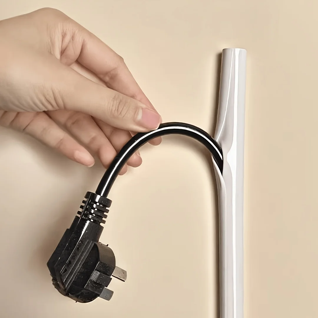 1M Cable Management Tray, Desktop/Wall Small Cable Duct, Self-Adhesive No-Drill Anti-Step Organizer, Flexible Cable Duct