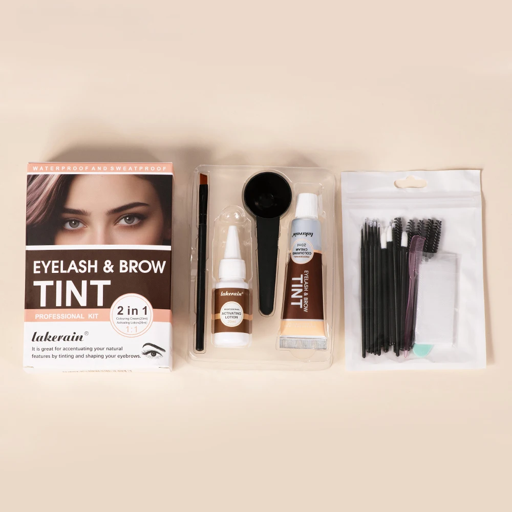 Lash Tint Black/Brown Kit Eyelash Dye And Brow Tint Kit Eyelash And Eyebrow 2 In 1 Fast Dyeing For Salon And Home DIY Use