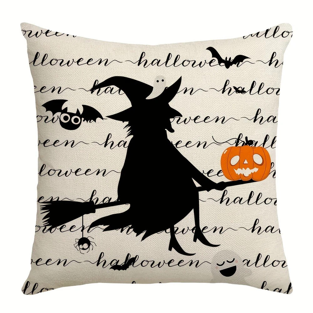 Halloween Decor Pillow Covers Decorative Throw Pillow Covers Outdoor, Pumpkin Witch Cat Boo Ghost Cushion Case For Home Couch