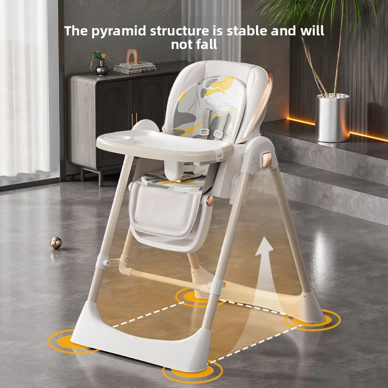2 in 1 Multifunctional Baby High Chair, Foldable Convertible Infant Feeding Chair with Reclining & Rocking Modes