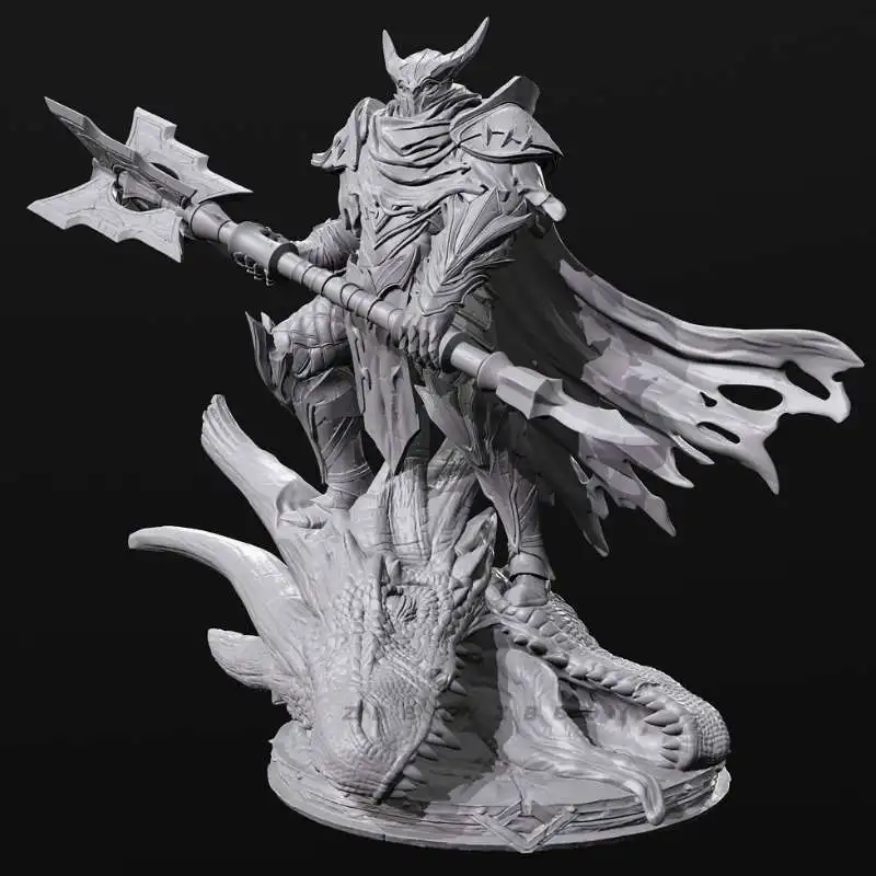 38mm 55mm 75mm Fantasy Dragon-Slaying Knight Resin Soldier 3D Printing Unassembled Unpainted Self-assembly Craft Gift