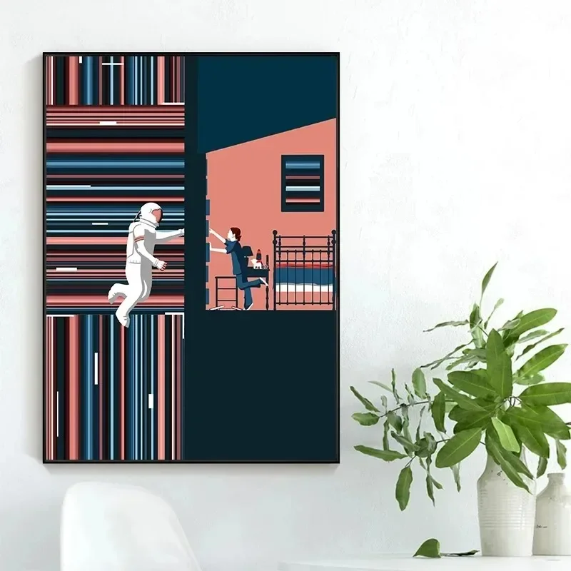 لوحة قماشية للفضاء بين النجوم مطبوعة صورة فنية على الحائط لتزيين المنزل العصري الحديث مناسب لغرفة المعيشة وغرفة النوم #3