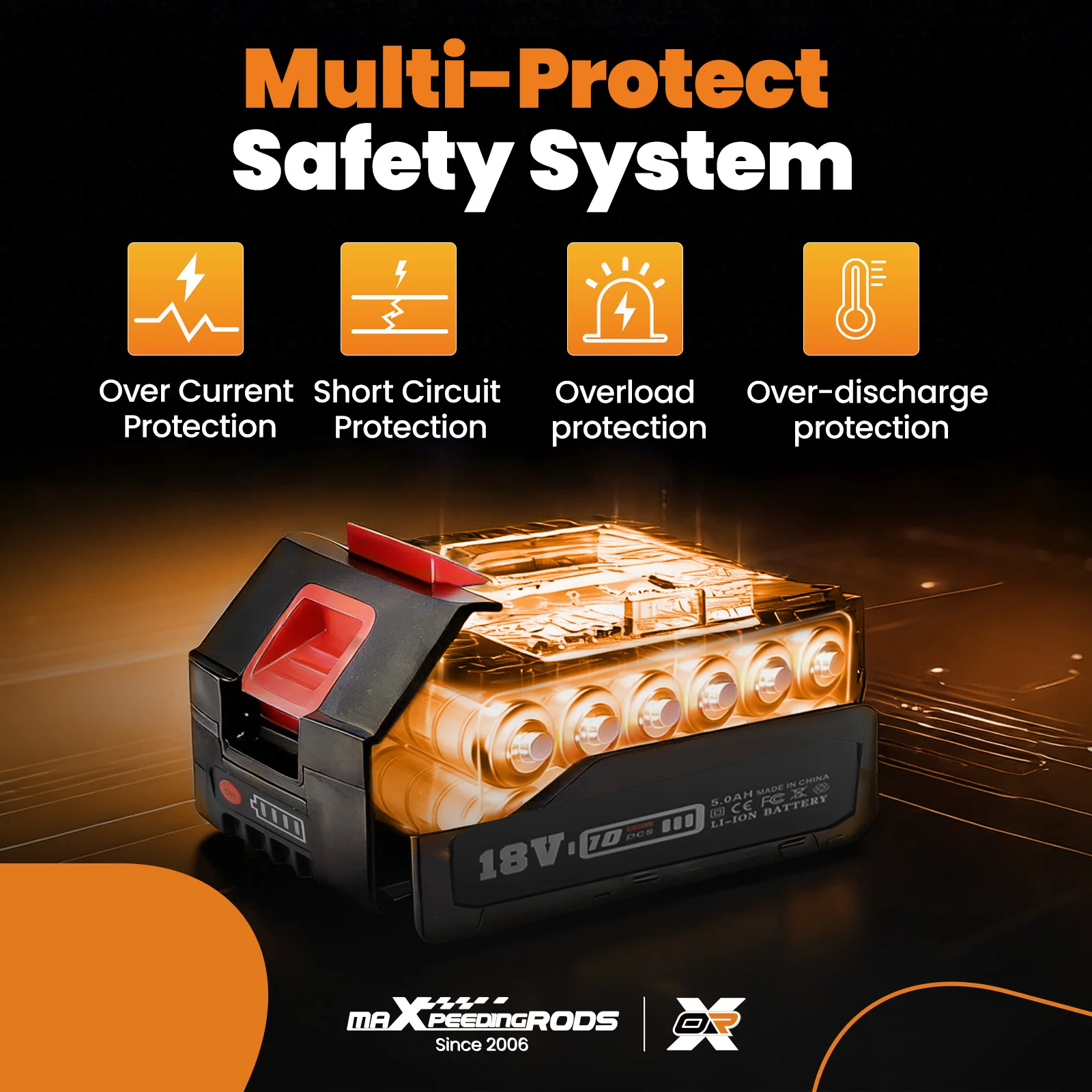 18V 5Ah Lithium Ion Battery with Charger Max 21V Multi Protection Power Tool Battery Fit for BL1860B BL1850 BL1840 BL1830 LXT Series Power Tools