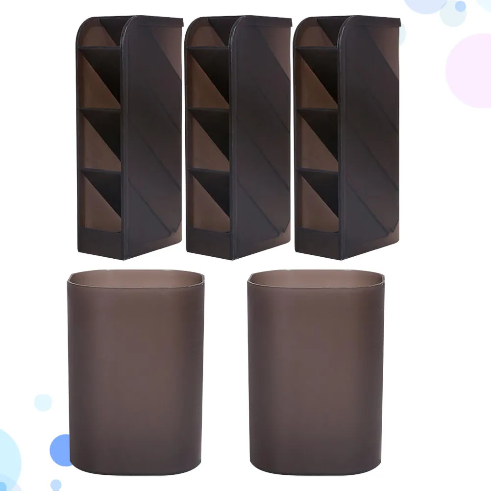 5Pcs Desktop Stationery Organizer Pen Holder Multifunctional Storage Box Large Capacity Space Saving for Home Office School