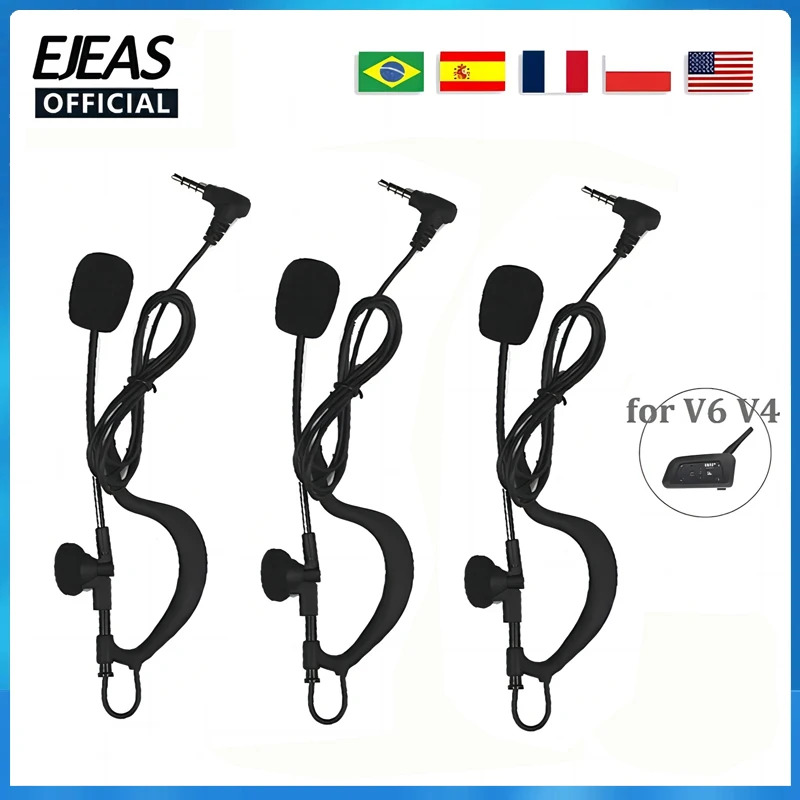 EJEAS 3.5mm Jack dla FBIM V6C V4C Full Duplex dwukierunkowy domofon akcesoria sędzia piłkarski trener Judger Arbitro zestaw słuchawkowy słuchawki
