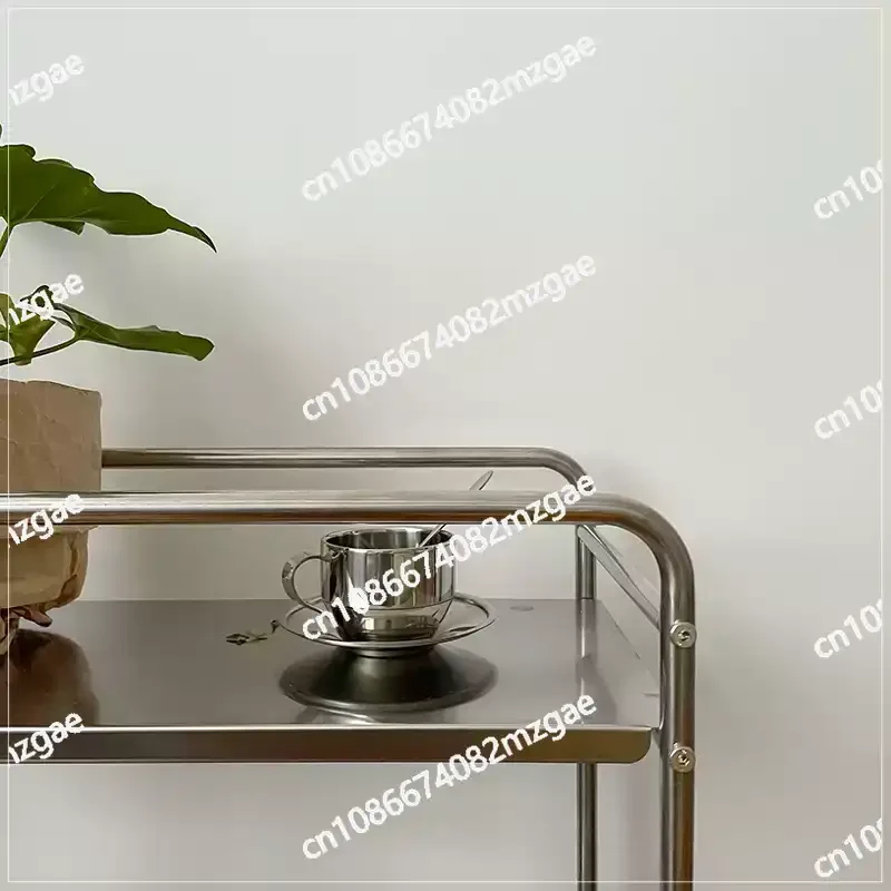 Multi-layer Metal Shelf Ins Modern Style Floor Removable Pulley Storage Rack Kitchen Islands and Trolleys Rolling Storage Cart