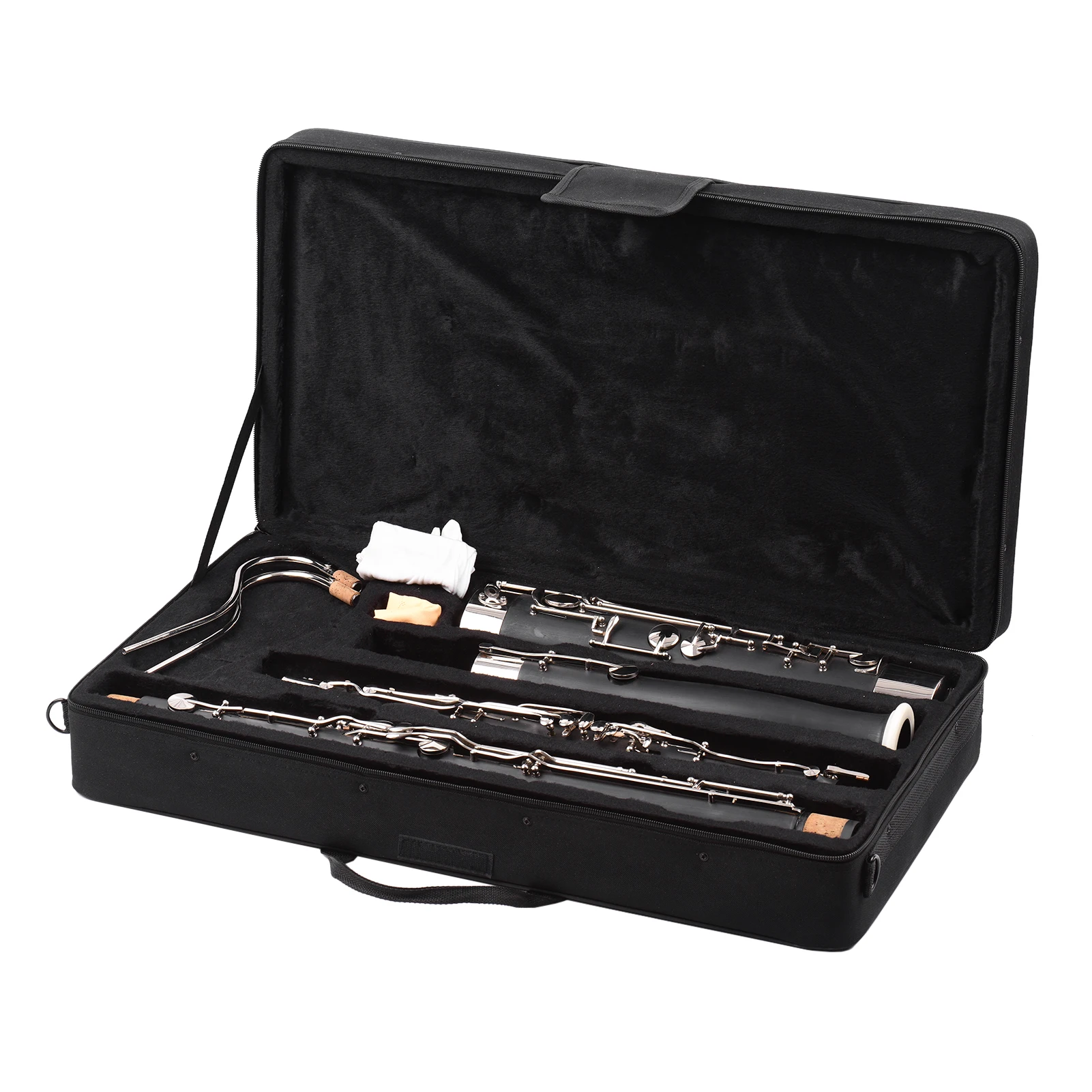 Professional C Key Bassoon Woodwind Instrument Synthetic Wood Body Cupronickel Silver-plated & Nickel-Plated Keys with Reed Glov