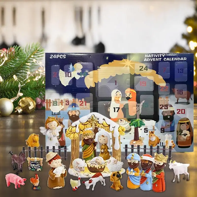 Christmas Advent Calendar 2024 Nativity Nativity Scene Countdown Calendar 2024 Christmas Advent Calendar Christian Religious