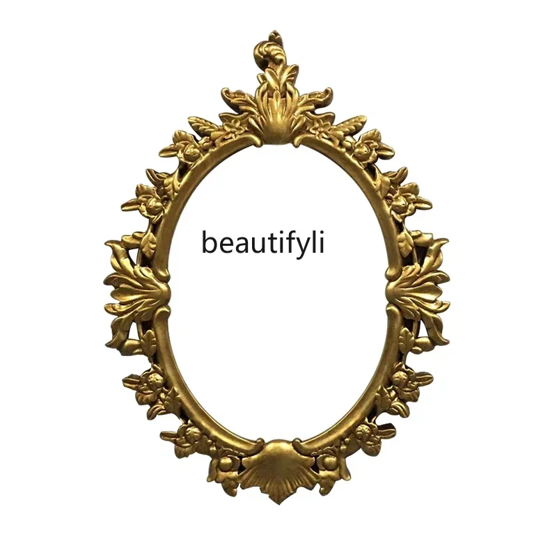 Espejo tallado de lujo para colgar en la pared, porche, chimenea, espejo de Fénix, colgante de pared francés, desempañamiento para baño