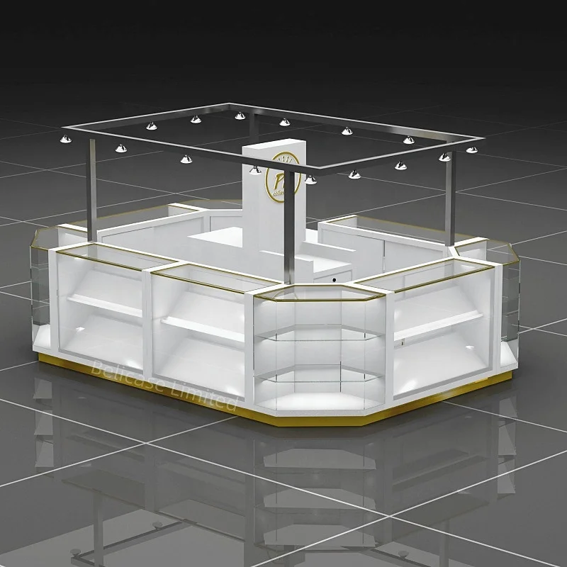 Custom. Hot Sale Perfume Display Kiosk Showcase Custom Design Kiosk Mall Jewelry Kiosk Island Shop for Product Display