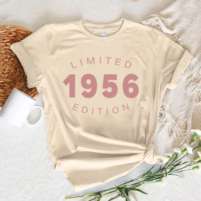 Vintage 1956 70th Birthday Print T-Shirt Women Retro Casual Tee 70th Birthday T-shirt 1956 Limited Edition Tees Women's Clothing