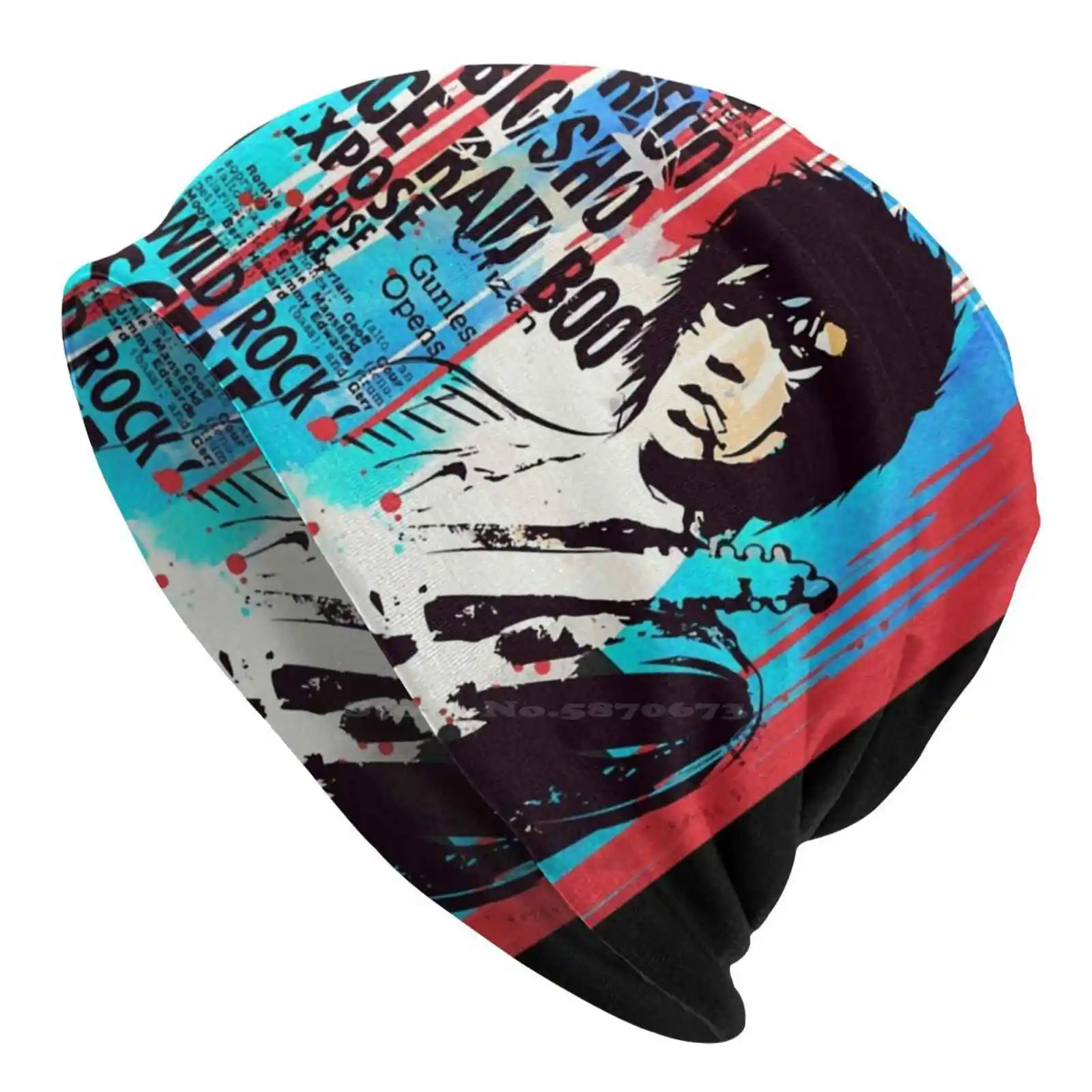 Keith Richards Pop Art Premium Knitted Hat Warm Beanie Outdoor Caps Keith Richards Pop Art Premium