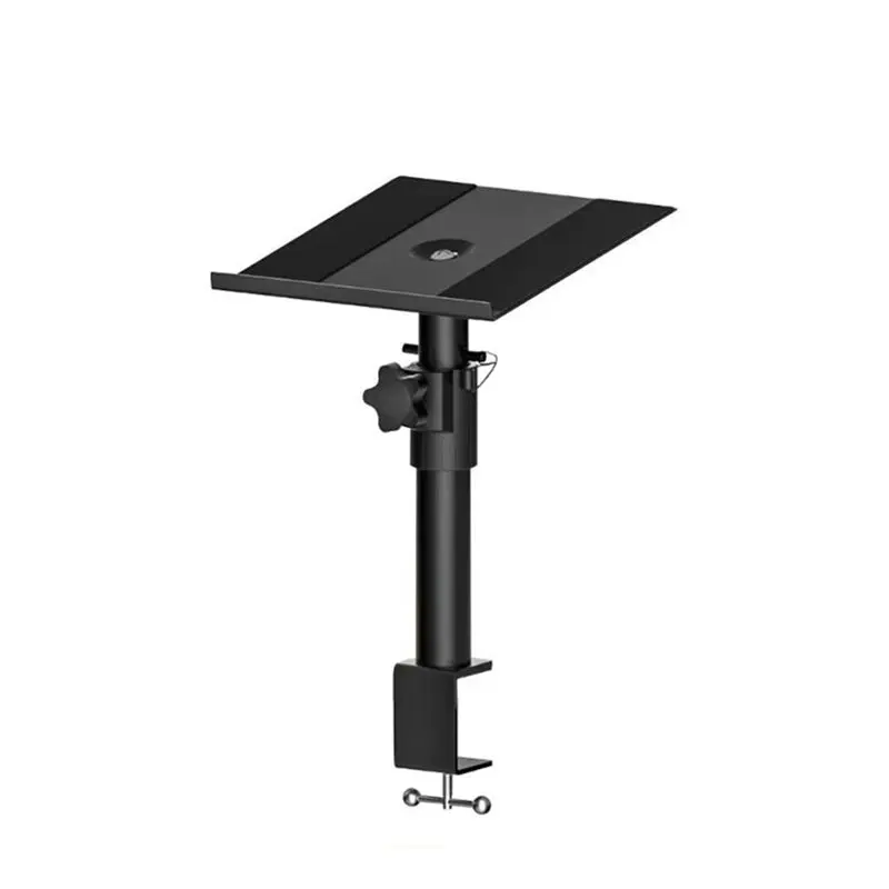 B04B-Studio-Grade Clamp Mount Speaker Stand Height Adjustable Desktop Platform For Studio Monitors Computer Speakers