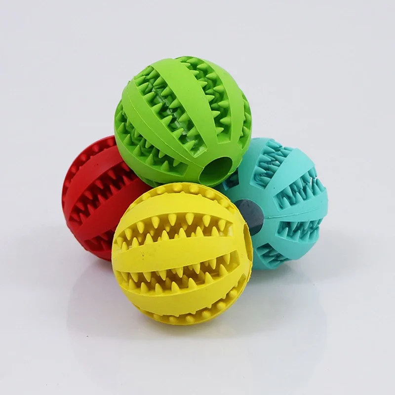 Pet Dog Toy Interactive Rubber Balls for Small Large Dogs Puppy Cat Chewing Toys Pet Tooth Cleaning Indestructible Dog Food Ball